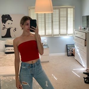 Red Brandy Melville tube top